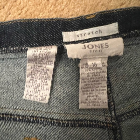 Jean Capri Jones Sport Size 16 Denim Cropped Jean Capri Pants Medium Dark - Picture 5 of 5